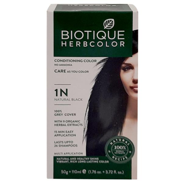 Biotique Herbcolor Conditioning Color, Natural Black (1) 50 g + 110 ml -  JioMart