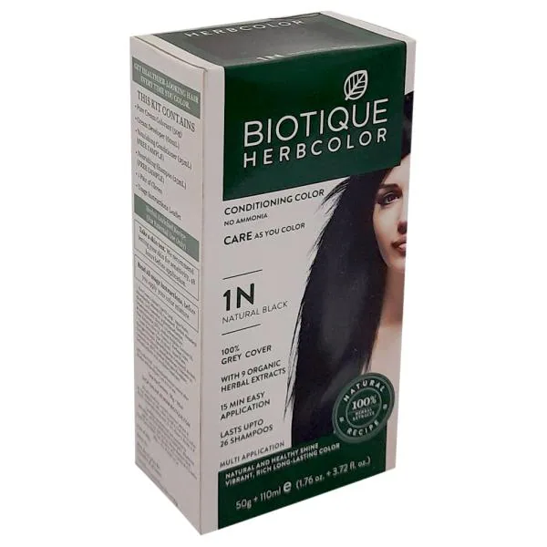 Biotique Herbcolor Conditioning Color, Natural Black (1) 50 g + 110 ml -  JioMart