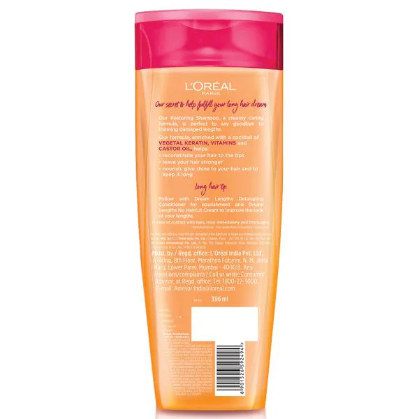 Loreal Paris Dream Lengths Restoring Shampoo 396 ml JioMart