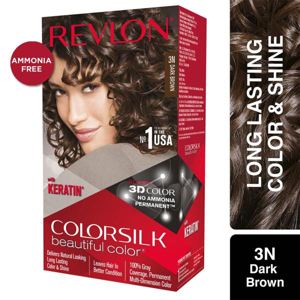 Revlon Colorsilk Keratin Hair Color Women, Dark Brown (3N) (40 ml + 40