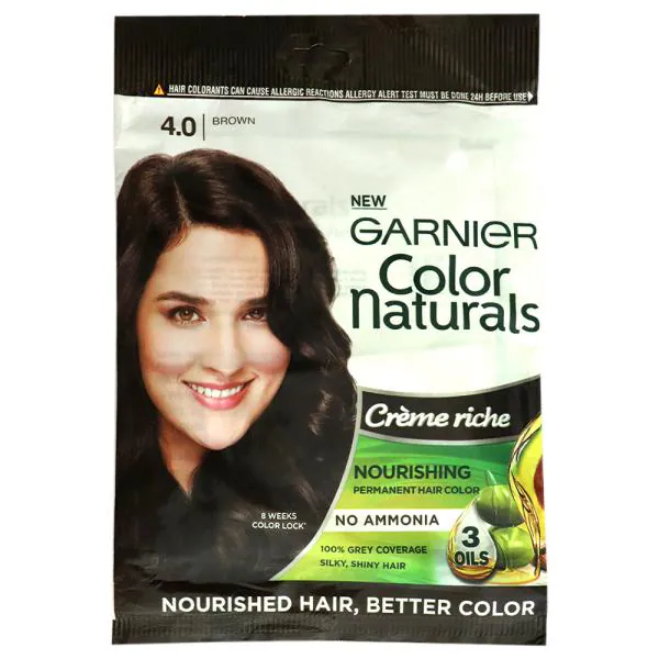 Garnier Color Naturals Creme Riche Ammonia Free Permanent Hair Color, Brown  (4) (30 ml + 30 g) - JioMart