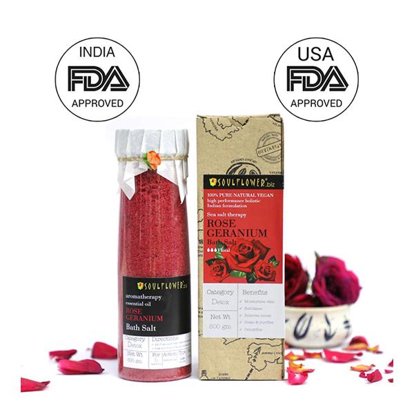 Soulflower Aroma Bath Salt Rose Geranium 500 gm JioMart