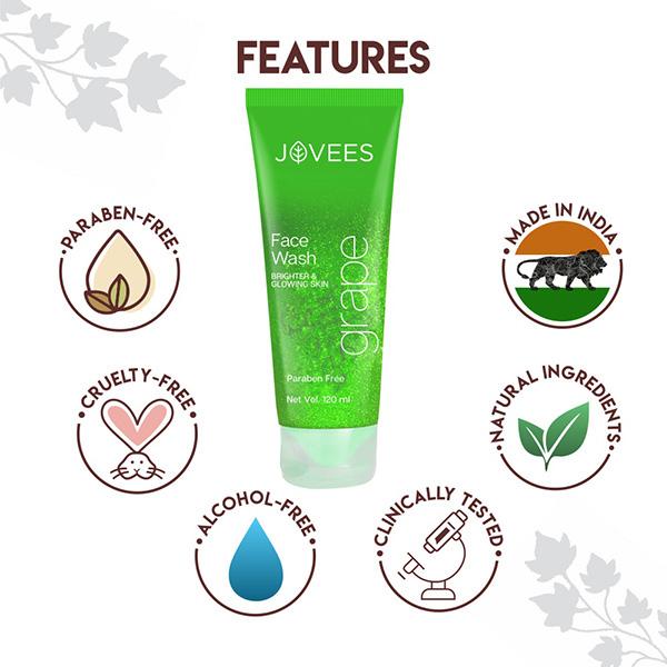 Jovees Herbal Grape Fairness Face Wash For Dull Skin and Paraben