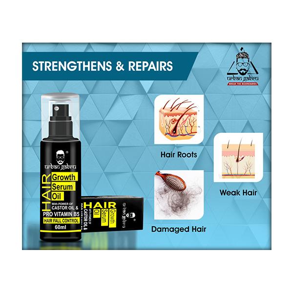 Urban Gabru Hair Growth Serum Oil Power of Castor Oil & Pro Vitamin B5 60 ml JioMart