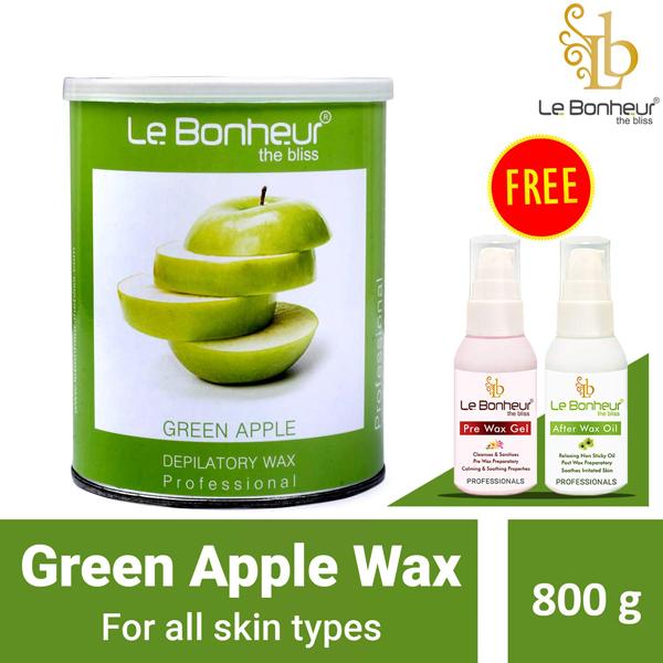 Le Bonheur Le Depilatory Wax Green Apple (Free Pre Wax Gel and Post
