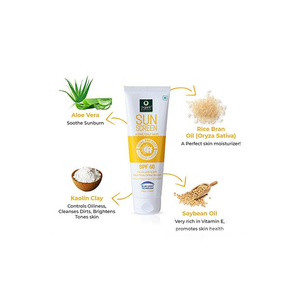 Organic Harvest Sunscreen Cream SPF 60 (Acne/Oily Skin) 100 gm JioMart