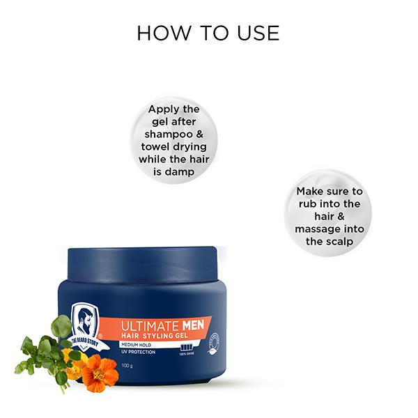 The Beard Story Ultimate Men Hair Styling Gel Medium Hold 100 gm