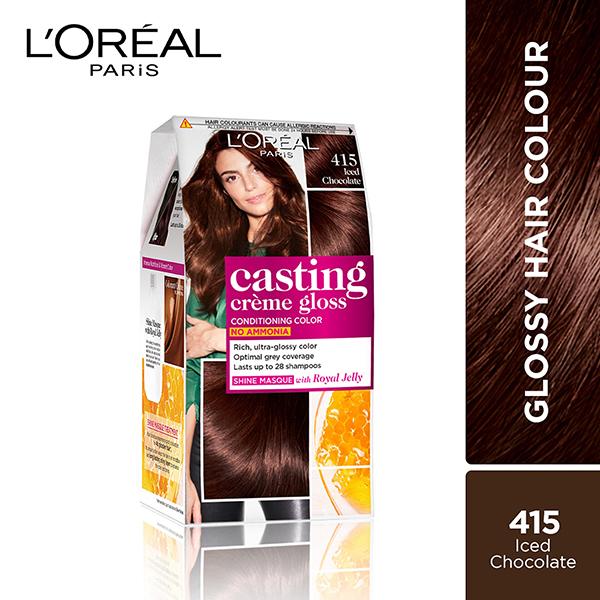 L'Oreal Paris Casting Creme Gloss Hair Color, 415 Iced Chocolate 159.5