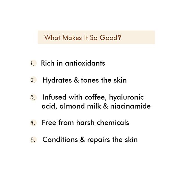 mCaffeine Latte Coffee Sleeping Face Mask with Niacinamide & Hyaluronic Acid for Hydration 100