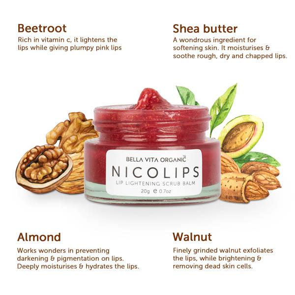 Bella Vita Organic Nicolips Lip Lightening Scrub 20 gm JioMart