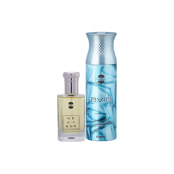 Ajmal Neutron EDP Citrus Fruity Perfume And Avid Homme Deodorant