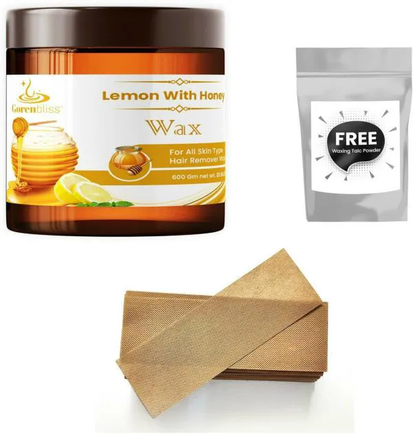 Gorenbliss Lemon, Honey Wax With Talc Powder And Strip Of 3