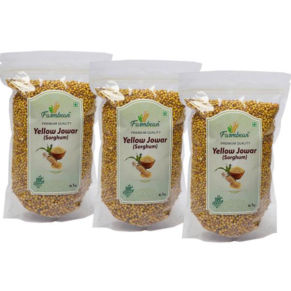 Farmbean Whole Yellow Jowar Grains 3 KG / / Jonna /Jowar Sabut