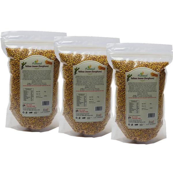 Farmbean Whole Yellow Jowar Grains 3 KG / / Jonna For Weight
