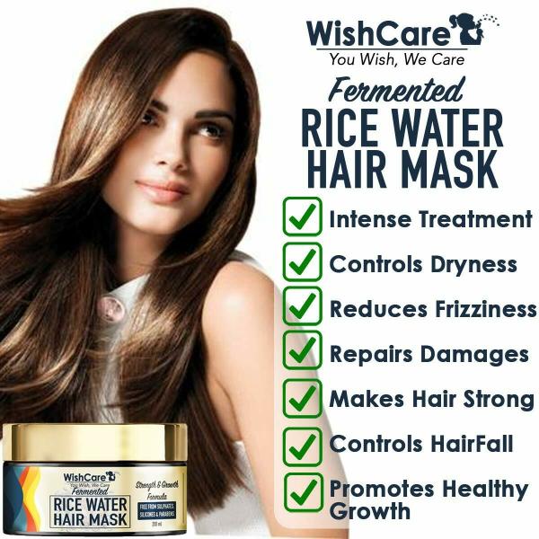 WishCare Fermented Rice Water Hair Mask- Strength & Growth Formula - For  Dry & Frizzy Hair - (200ml) - JioMart