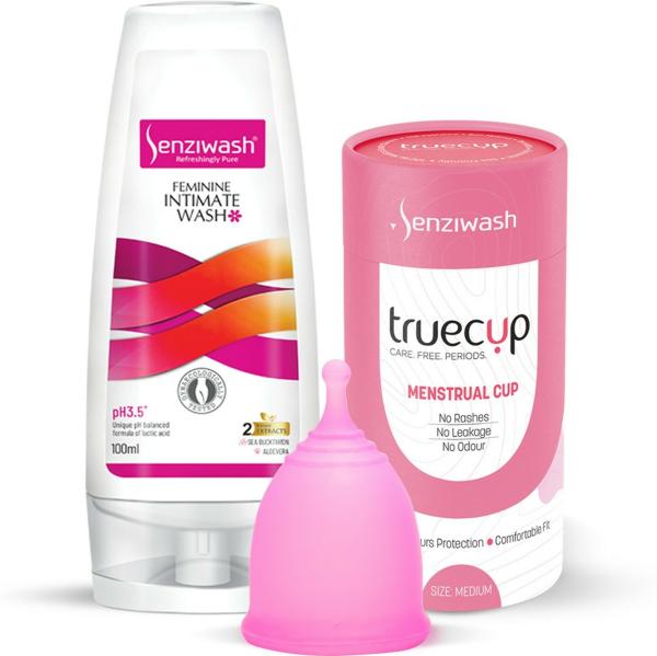 Senziwash Natural Feminine intimate wash & Medium Reusable Menstrual