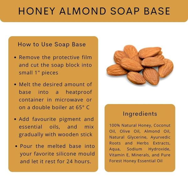 VEDANUM 100 Percent Organic Natural Honey Soap Base 500 g JioMart