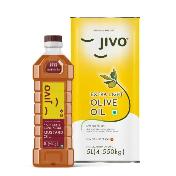 Jivo Extra Light Olive Oil 5L + Jivo Mustard Oil 1L JioMart