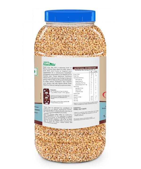 Manna 100 Steel Cut oats 3 kg Gluten Free Diabetic Friendly High Protein & Fibre JioMart