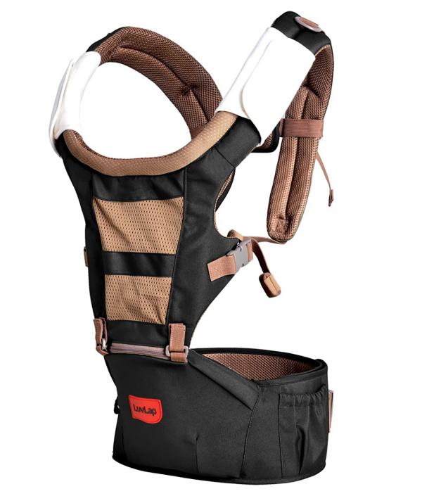Luvlap Black Royal Baby Hip Seat Carrier With 4 Carry Positions (424 M