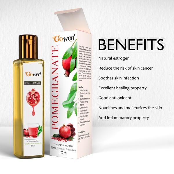 GO WOO Pack of 2 Black Pepper Essential Oil and Pomegranate Carrier Oil -  100% For Hair Skin - JioMart