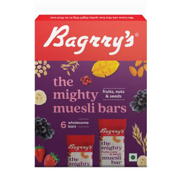 Bagrrys Mighty Muesli Bars Fruits, Nuts & seeds 35 g (Pack of 24) JioMart