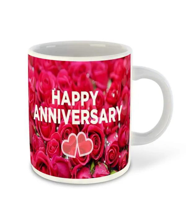 Whats Your Kick Happy Anniversary Pink Roses Wallpaper Design White Ceramic  Coffee Mug 325 ML - JioMart