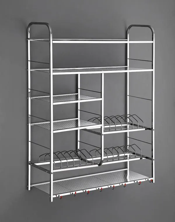 CHARMY 6 Layer Shelf Wall Mount Kitchen Utensils Dish Rack Stainless