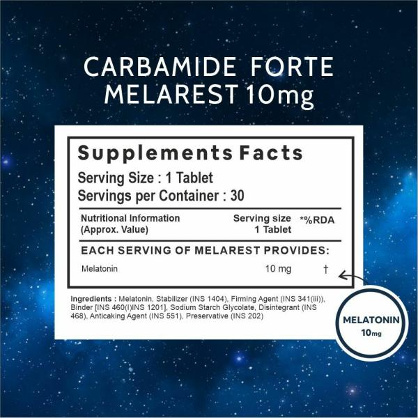 Carbamide Forte MelaRest Melatonin 10 Mg Sleep Supplement Tablets