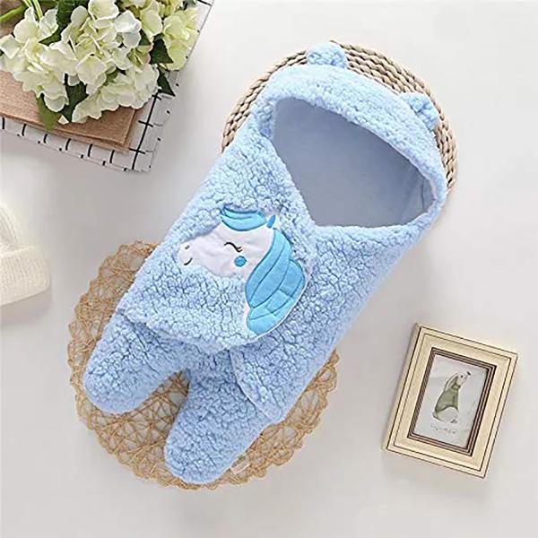MY NEWBORN Baby Blanket Wrapper Hooded Sleeping Bag Blue JioMart