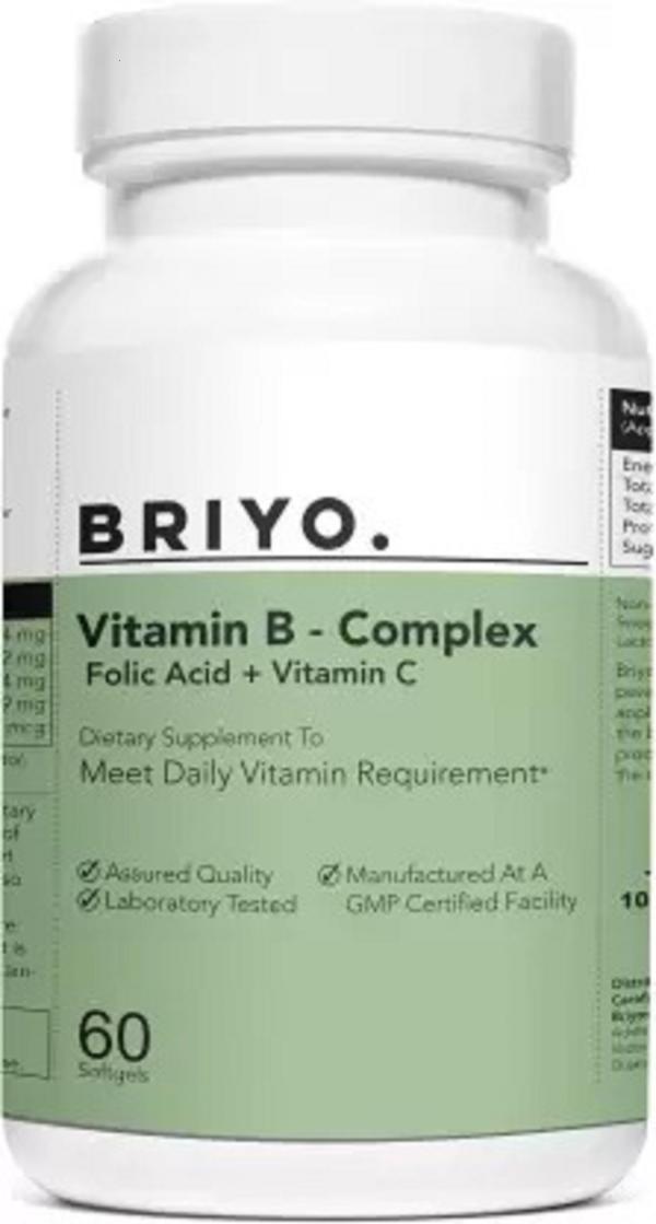 BRIYOSIS B Complex With Folic Acid +Vitamin C60 Softgels To Meet Daily