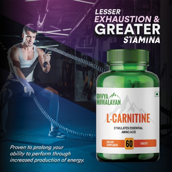 Divya Himalayan LCarnitine LTartrate 500mg Fat Burner, Energy Booster