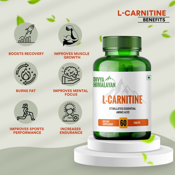 Divya Himalayan LCarnitine LTartrate 500mg Fat Burner, Energy Booster
