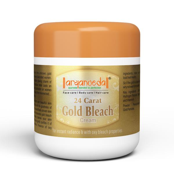 Aryanveda 24 Carat Gold Bleach Cream For All Skin Types Provides