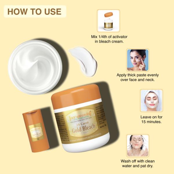 Aryanveda 24 Carat Gold Bleach Cream For All Skin Types Provides