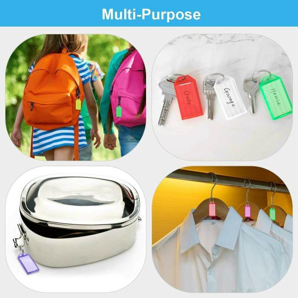 Lakeer Keychain With Name Tags, Keyring With Writable Label Pack of 5