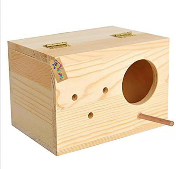 Western Era 15 Inch Wood Mountable Bird Nest Breeding Box With Perch