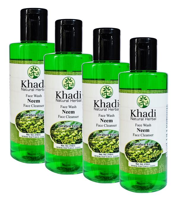 KHADI HERBAL Neem Face Wash To Reduce Scarring And Dark Spots 210ML