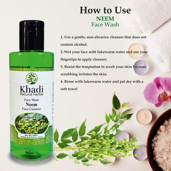 KHADI HERBAL Neem Face Wash To Reduce Scarring And Dark Spots 210ML