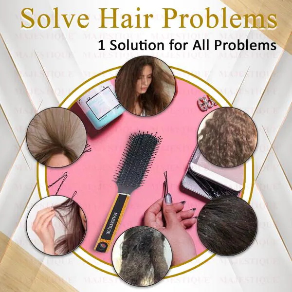 Majestique 8 Row Flat Series Hair Brush, Bio-Friendly Detangling Brush  Ultra-Soft Tipped Nylon, For Curly, Straight, Natural, Women, Men - JioMart