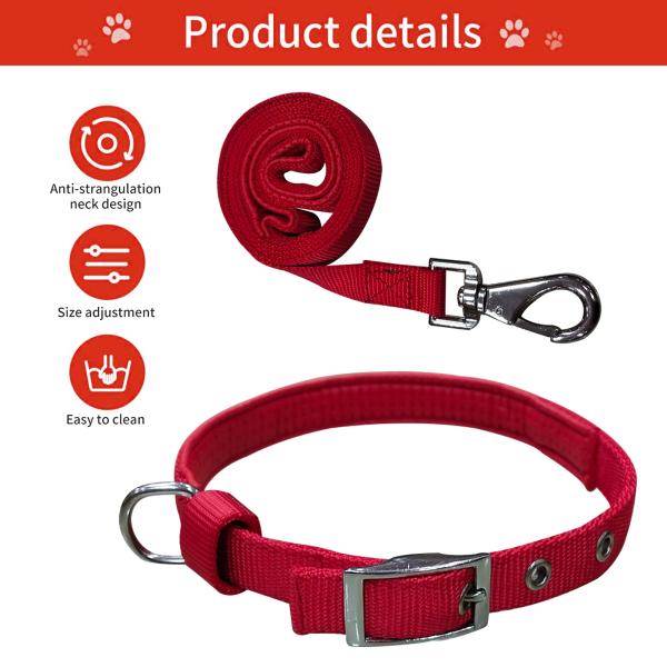 Emily Pets Belt and Leash Nylon with Padding Pet Neck Belt for Dog (19