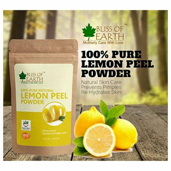 Bliss of Earth 100 Pure Lemon Peel Powder For Skin Whitening, Acne