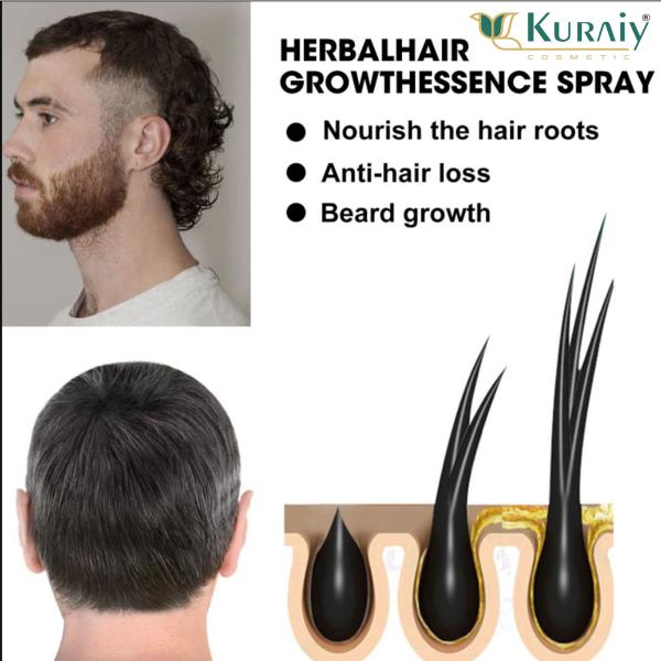 KURAIY Beard Growth Oil Men Anti Hair Loss Grow Moustache Oil Thicker Fuller  Gentlemen's Beard Hair Extension Pro 30ml - JioMart