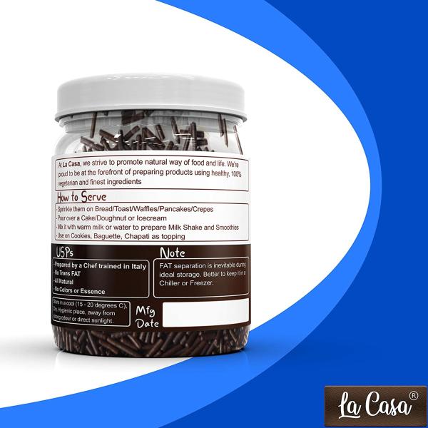 La Casa Dark Chocolate Vermicelli Sprinkles 200 Gm JioMart