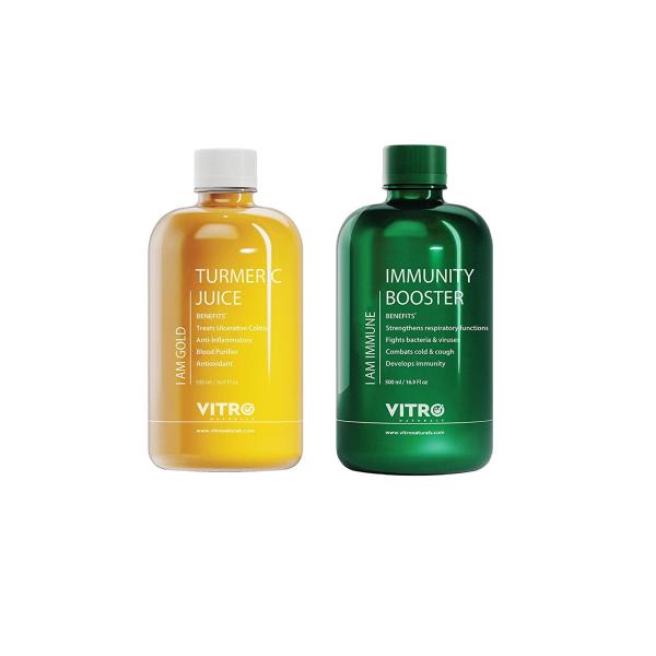 Turmeric Juice And Immunity Booster Juice Combo by Vitro 1L (Each 500ML