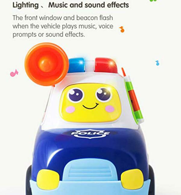 Kiditos Multicolor Plastic Baby Cartoon Toy Car with Music & Light