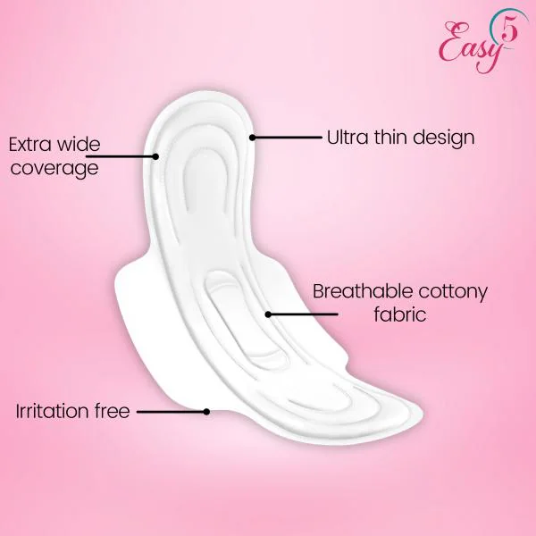 Easy 5 Natural Sanitary Pad for Women Ultra Thin Sanitary Pads I Rash