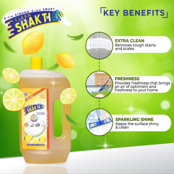Clean SHAKTI Special Value Pack Toilet Cleaner (1L) + Hard Surface Cleaner (1L) JioMart