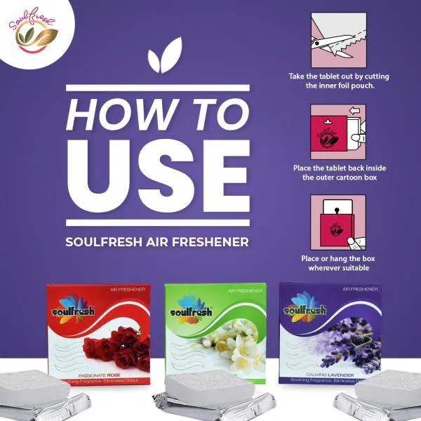 SOULFRESH Jasmine Air freshener Blocks for toilet Pack of 3 50g each