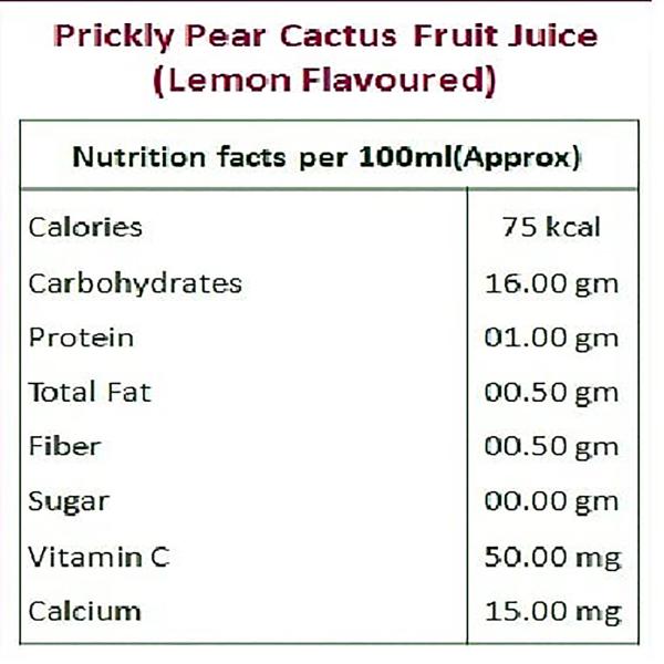 NEMI Prickly Pear Healthy Cactus Fruit Juice With No Added Sugar